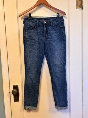 NYDJ Size 8R  SKINNY BOYFRIEND Blue Cuffed